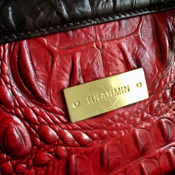 💋💋🌹RARE RUBY TRI TEXTURE💋🌹BRAHMIN SARA ROSE - Picture 6 of 8